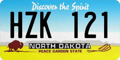 ND license plate HZK121