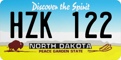 ND license plate HZK122