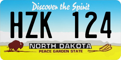 ND license plate HZK124