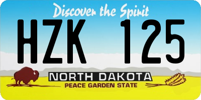 ND license plate HZK125