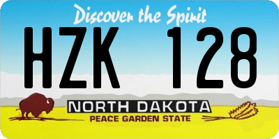 ND license plate HZK128