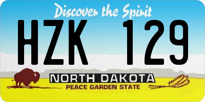 ND license plate HZK129
