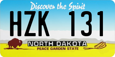 ND license plate HZK131