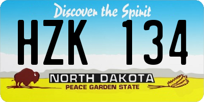 ND license plate HZK134