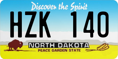 ND license plate HZK140