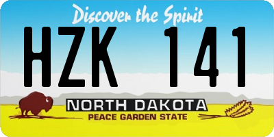 ND license plate HZK141