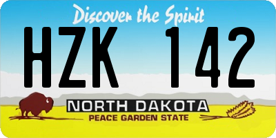 ND license plate HZK142