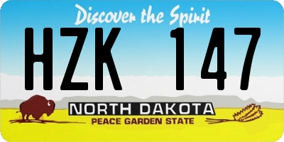 ND license plate HZK147