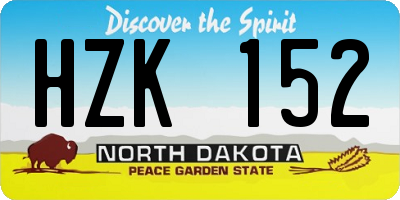 ND license plate HZK152