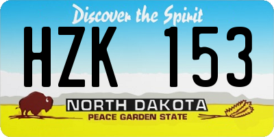 ND license plate HZK153