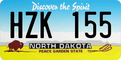 ND license plate HZK155