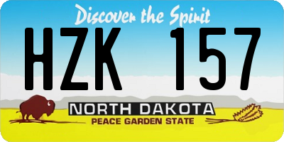 ND license plate HZK157