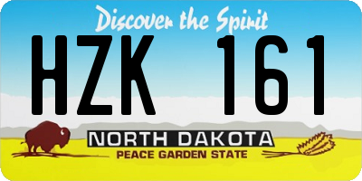 ND license plate HZK161