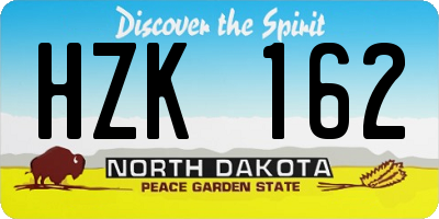 ND license plate HZK162