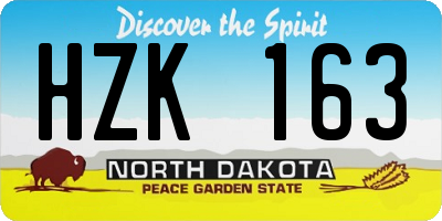 ND license plate HZK163