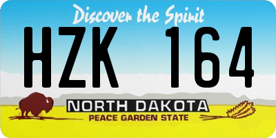 ND license plate HZK164