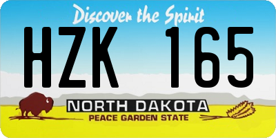 ND license plate HZK165