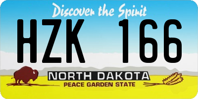 ND license plate HZK166
