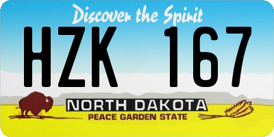 ND license plate HZK167