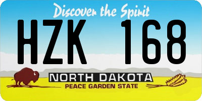 ND license plate HZK168