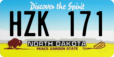ND license plate HZK171