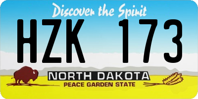 ND license plate HZK173