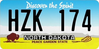 ND license plate HZK174