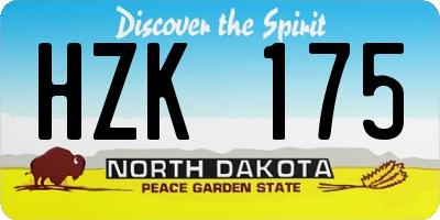 ND license plate HZK175