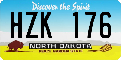 ND license plate HZK176