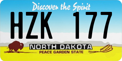 ND license plate HZK177