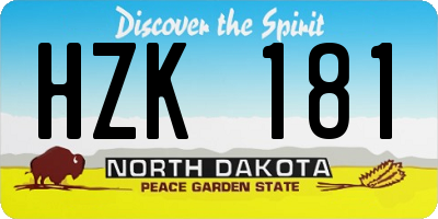 ND license plate HZK181