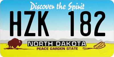 ND license plate HZK182