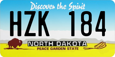 ND license plate HZK184