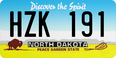 ND license plate HZK191