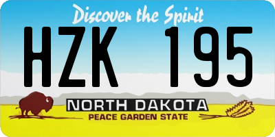 ND license plate HZK195