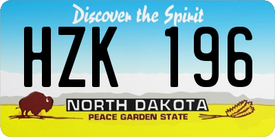 ND license plate HZK196