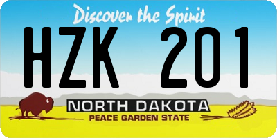 ND license plate HZK201