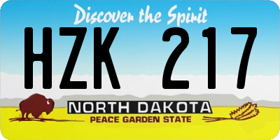 ND license plate HZK217