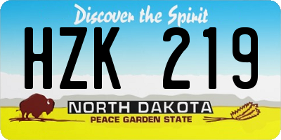 ND license plate HZK219