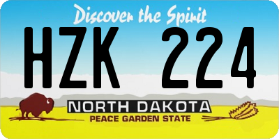ND license plate HZK224