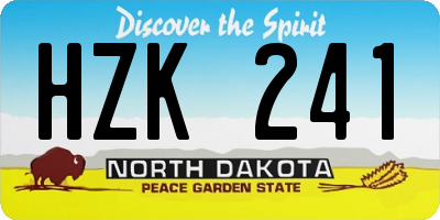 ND license plate HZK241