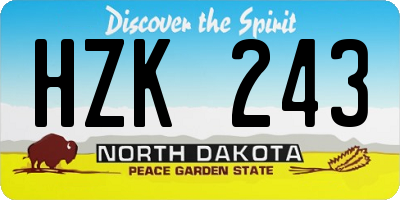 ND license plate HZK243