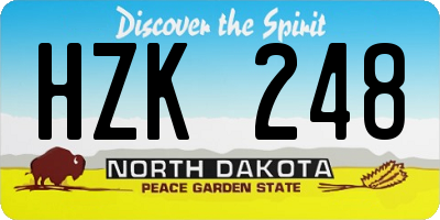 ND license plate HZK248