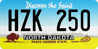 ND license plate HZK250
