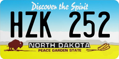 ND license plate HZK252