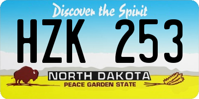 ND license plate HZK253