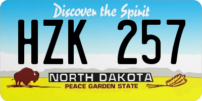 ND license plate HZK257