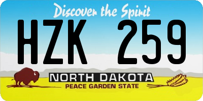 ND license plate HZK259