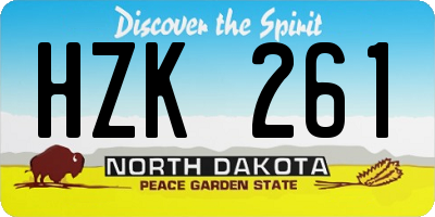 ND license plate HZK261