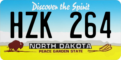 ND license plate HZK264